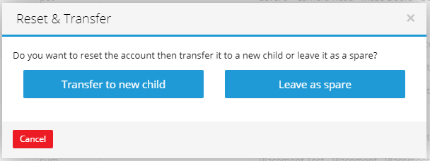 transfer/leave as spare pop up
