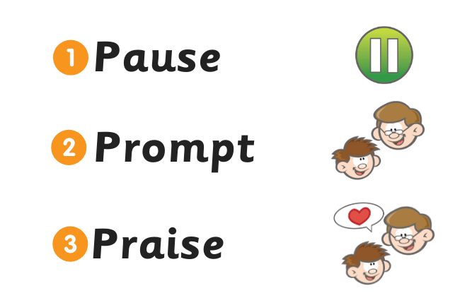 prompt, pause, praise graphic