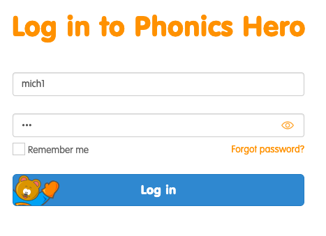 login page