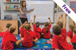 A teacher using our free games