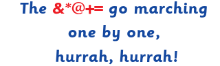 the ants go marching song but ants is replaced with symbols