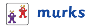 text reading 'murks' with an alien graphic