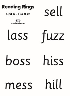 single cards with decodable words included