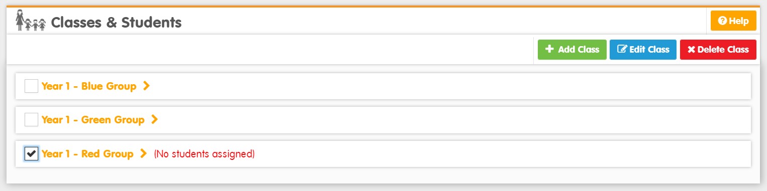 ticking class checkbox